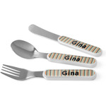 Orange & Blue Stripes Kid's Flatware (Personalized)