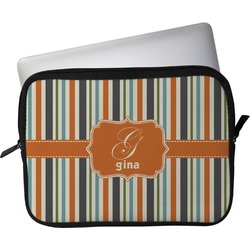 Orange & Blue Stripes Laptop Sleeve / Case - 11" (Personalized)