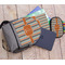 Orange & Blue Stripes Large Backpack - Gray - With Stuff