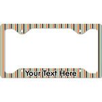 Orange & Blue Stripes License Plate Frame - Style C (Personalized)