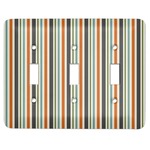 Orange & Blue Stripes Light Switch Cover (3 Toggle Plate)