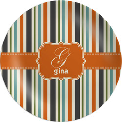 Orange & Blue Stripes Melamine Plate (Personalized)