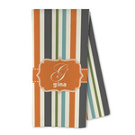 Orange & Blue Stripes Kitchen Towel - Microfiber (Personalized)