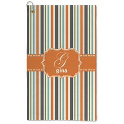 Orange & Blue Stripes Microfiber Golf Towel (Personalized)