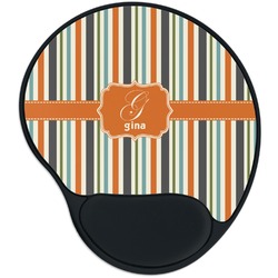 Orange & Blue Stripes Mouse Pad with Wrist Support