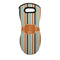 Orange & Blue Stripes Neoprene Oven Mitt - Front