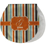 Orange & Blue Stripes Burp Pad - Velour w/ Name and Initial