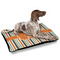 Orange & Blue Stripes Outdoor Dog Beds - Large - IN CONTEXT