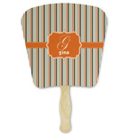 Orange & Blue Stripes Paper Fan (Personalized)