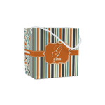 Orange & Blue Stripes Party Favor Gift Bags - Gloss (Personalized)