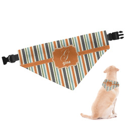 Orange & Blue Stripes Dog Bandana - Medium (Personalized)