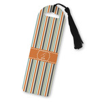 Orange & Blue Stripes Plastic Bookmark (Personalized)