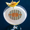 Orange & Blue Stripes Printed Drink Topper - Medium - In Context