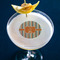 Orange & Blue Stripes Printed Drink Topper - Small - In Context