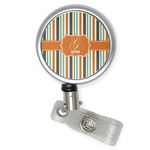 Orange & Blue Stripes Retractable Badge Reel (Personalized)