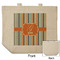 Orange & Blue Stripes Reusable Cotton Grocery Bag - Front & Back View