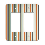 Orange & Blue Stripes Rocker Style Light Switch Cover - Two Switch