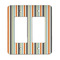 Orange & Blue Stripes Rocker Light Switch Covers - Double - MAIN