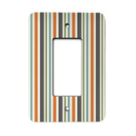 Orange & Blue Stripes Rocker Style Light Switch Cover - Single Switch