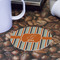 Orange & Blue Stripes Round Paper Coaster - Front