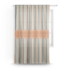 Orange & Blue Stripes Sheer Curtain - 50"x84"