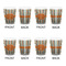 Orange & Blue Stripes Shot Glass - White - Set of 4 - APPROVAL