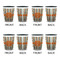 Orange & Blue Stripes Shot Glassess - Two Tone - Set of 4 - APPROVAL