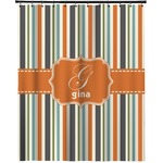 Orange & Blue Stripes Extra Long Shower Curtain - 70"x84" (Personalized)