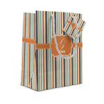 Orange & Blue Stripes Small Gift Bag (Personalized)