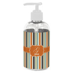 Orange & Blue Stripes Plastic Soap / Lotion Dispenser (8 oz - Small - White) (Personalized)