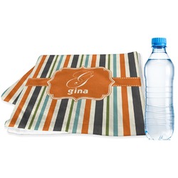 Orange & Blue Stripes Sports & Fitness Towel (Personalized)