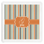 Orange & Blue Stripes Paper Dinner Napkins (Personalized)