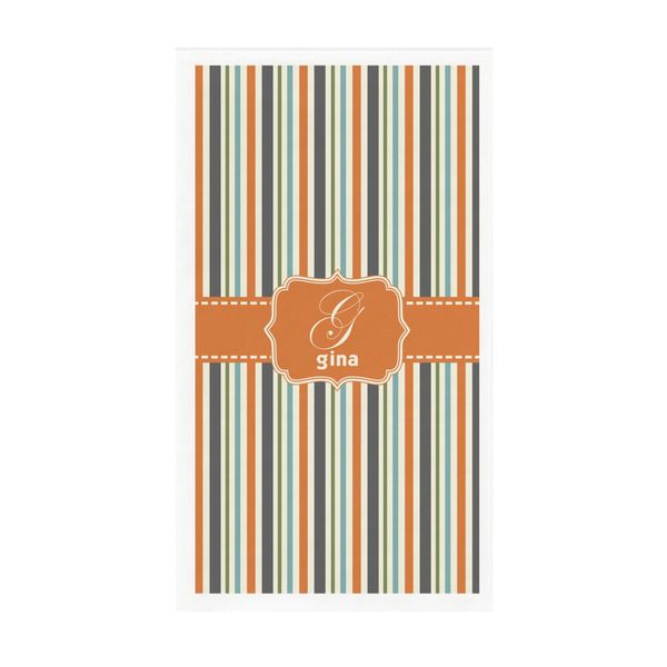 Custom Orange & Blue Stripes Guest Paper Towels - Full Color - Standard (Personalized)