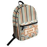 Orange & Blue Stripes Student Backpack (Personalized)