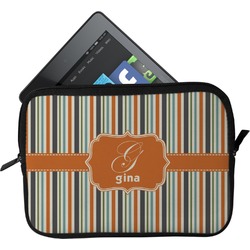 Orange & Blue Stripes Tablet Case / Sleeve - Small (Personalized)