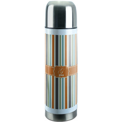 Orange & Blue Stripes Stainless Steel Thermos (Personalized)
