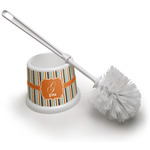 Orange & Blue Stripes Toilet Brush (Personalized)