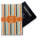 Orange & Blue Stripes Vinyl Passport Holder (Personalized)