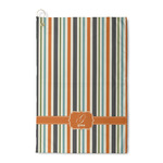 Orange & Blue Stripes Waffle Weave Golf Towel (Personalized)