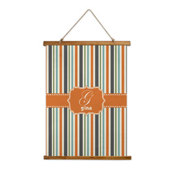Orange & Blue Stripes Wall Hanging Tapestry - Tall (Personalized)