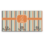 Orange & Blue Stripes Wall Mounted Coat Rack (Personalized)