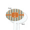 Orange & Blue Stripes White Plastic 7" Stir Stick - Single Sided - Oval - Front & Back