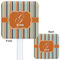 Orange & Blue Stripes White Plastic Stir Stick - Double Sided - Approval