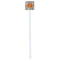 Orange & Blue Stripes White Plastic Stir Stick - Double Sided - Square - Single Stick