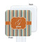Orange & Blue Stripes White Plastic Stir Stick - Single Sided - Square - Approval