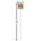 Orange & Blue Stripes White Plastic Stir Stick - Square - Dimensions