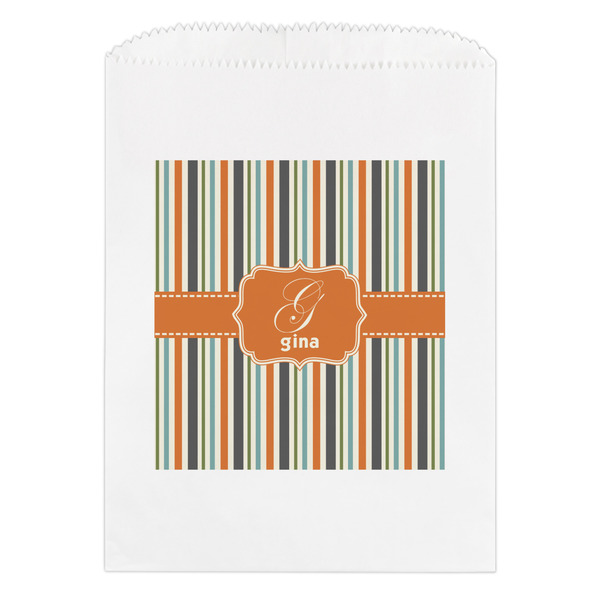 Custom Orange & Blue Stripes Treat Bag (Personalized)