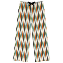 Orange & Blue Stripes Womens Pajama Pants - XS