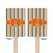 Orange & Blue Stripes Wooden 6.25" Stir Stick - Rectangular - Double Sided - Front & Back