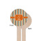 Orange & Blue Stripes Wooden 6" Stir Stick - Round - Single Sided - Front & Back